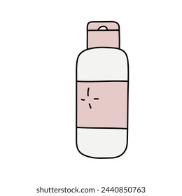 Nail polish remover. Vector illustration in doodle style. Isolated on white background