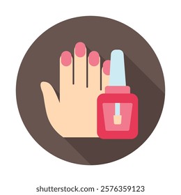 Nail Polish Rounded flat multi color. Vector EPS 10 for print, digital UI, UX kit, web and app development for health, personal care, body treatment and more.