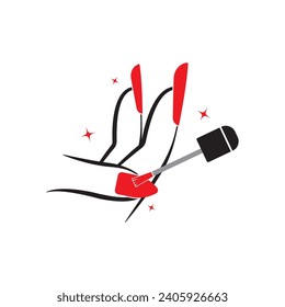 Nail polish or nail salon logo design template with creative concept