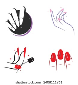 Nail polish or nail salon logo design template with creative concept