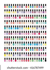 Nail Polish Set Minimalistic,Flat Design.Printable planner ,stickers for journaling,school office,scrapbook.Isolated.Vector clipart elements.