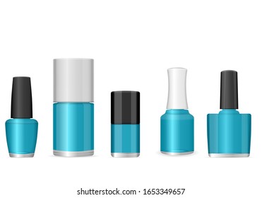 Esmalte de uñas sobre fondo blanco. Ilustración vectorial.