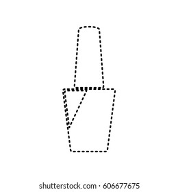 Nail polish sign. Vector. Black dashed icon on white background. Isolated.