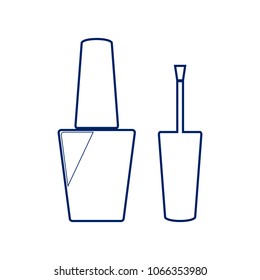 Nail polish sign. Vector. Flat style black icon on white.