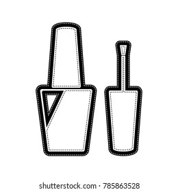 Nail polish sign. Vector. Flat style black icon on white.