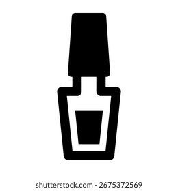 Icono de silueta de esmalte de uñas. Vector.