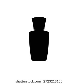Diseño plano de Vector de icono de silueta de esmalte de uñas.