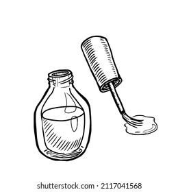 nail polish sketch vector illustration on white background