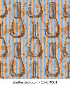 Nail polish sketch, vector seamless pattern