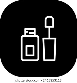Nail polish skincare and beauty care icon with black filled line outline style. polish, beauty, fashion, manicure, nail, female, care. Vector Illustration