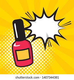 nail polish speech bubble pop art elements  vector illustration
