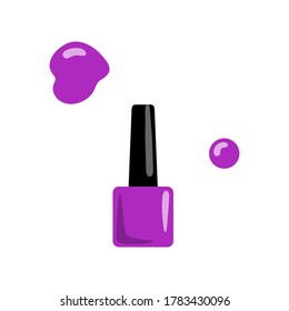 Nail polish, stain and polish drop. Vector illustration.