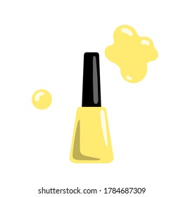 Nail polish, stain and polish drop. Vector illustration.