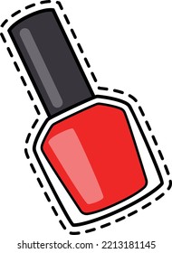 Nail Polish Sticker. Red Lacquer Fashion Badge