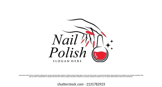 Nail polish or nail studio logo design for beauty salon with unique modern concept Premium Vector