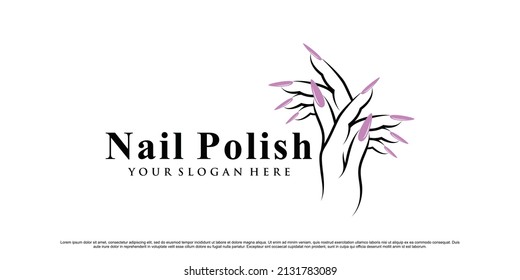 Nail polish or nail studio logo design for beauty salon with unique modern concept Premium Vector