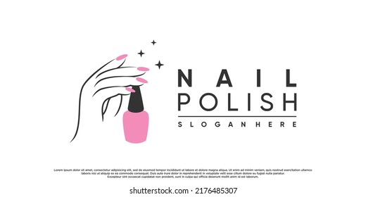 Nail polish or nail studio logo design for beauty salon with modern concept Premium Vector