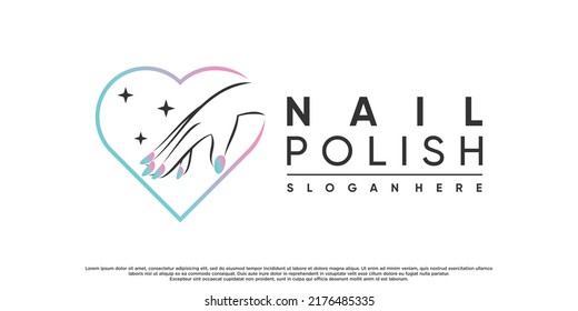 Nail polish or nail studio logo design for beauty salon with modern concept Premium Vector