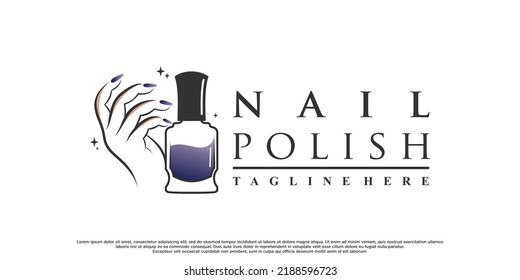 Diseño del logotipo del estudio de uñas o de pollitos para el salón de belleza con concepto moderno Vector Premium