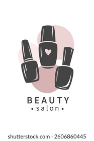 Nail polish. Nail studio logo. Minimalistic vector illustration for beauty salon