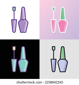 Nail polish thin line icon. Symbol of manicure. Modern vector illustration for beauty shop.