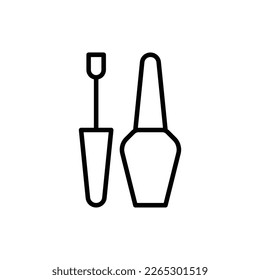 Nail polish thin line icon. Symbol of manicure. Modern vector illustration for beauty shop.