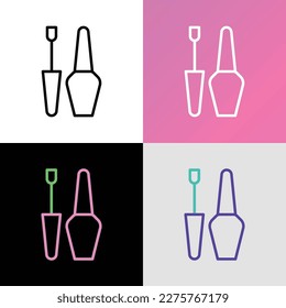 Nail polish thin line icon. Symbol of manicure. Modern vector illustration for beauty shop.