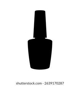 Nail polish tube silhouette icon vector flat design on white background