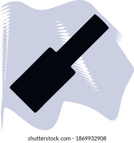 Nail polish vector, barber, salon, hair, black nail polish on lilac spot icon of a set, isolated on white background.