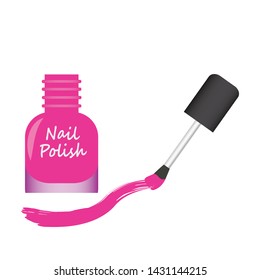 nail polish vector and a brush drawing line symbol