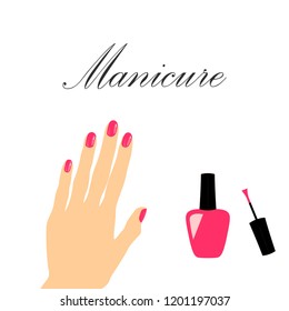 Nail polish vector design. Manicure salon