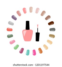 Nail polish vector design. Manicure salon