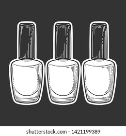 Nail polish. Vector in doodle and sketch style. Isolated on dark background