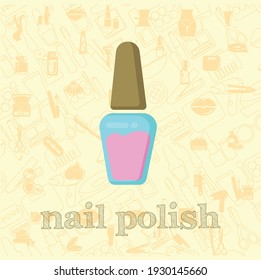 nail polish vector flat illustration, cosmetic nail polish vector illustration
