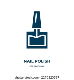icono del vector de esmalte de uñas. esmalte de uñas, belleza, íconos llenos de uñas del concepto de crianza de mascotas planas. Icono de glifo negro aislado, elemento de símbolo de ilustración vectorial para diseño web y aplicaciones móviles