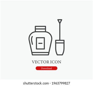Nail polish vector icon.  Editable stroke. Symbol in Line Art Style for Design, Presentation, Website or Apps Elements, Logo. Pixel vector graphics - Vector