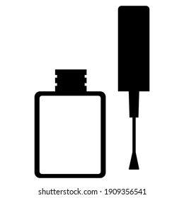 Icono del vector polaco de las uñas. signo de ilustración de manicura. símbolo de belleza femenina.