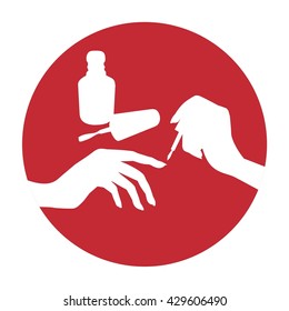 Nail polish vector icon, manicure