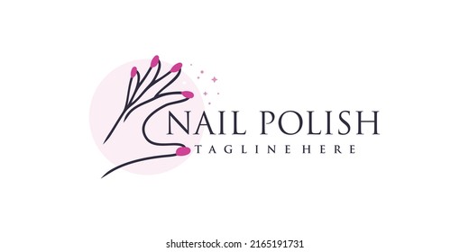 Nail polish vector icon for woman with modern creative logo design Premium Vector