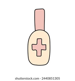 Nail polish. Vector illustration in doodle style. Isolated on white background.