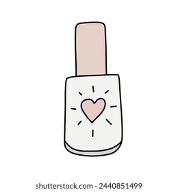 Nail polish. Vector illustration in doodle style. Isolated on white background.