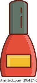 nail polish Vector illustration on a transparent background. Premium quality symbols.Vector line flat color icon for concept and graphic design.