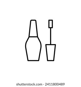 Icono De Contorno De Vector Polaco Nail Para Diseño, Infografías, Aplicaciones 