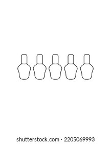 Nail polish vector sketch on white background. Illustration of Nail polish. Perfect for coloring book, textiles, icon, web, painting, children's. 