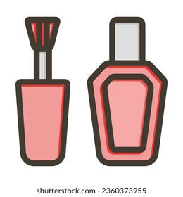 Nail Polish Vector Thick Line Filled Colors Icon For Personal And Commercial Use.
