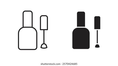 Nail polish vector web icons set