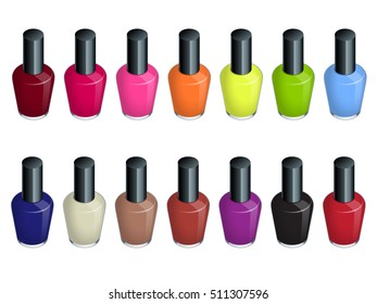 Nail polishes isolated on white