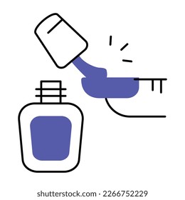 Nail polishing premium line icon 