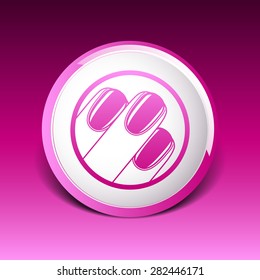 Nail polishing at the salon - Vector icon isolated.
