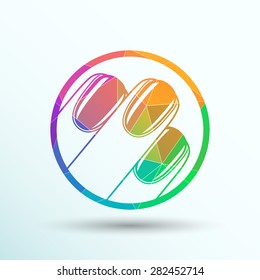 Nail polishing at the salon - Vector icon isolated.